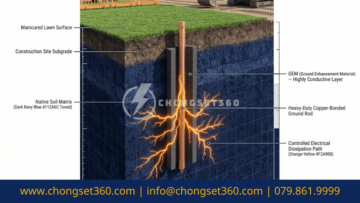 Bãi Tiếp Địa Chống Sét Tiêu Chuẩn